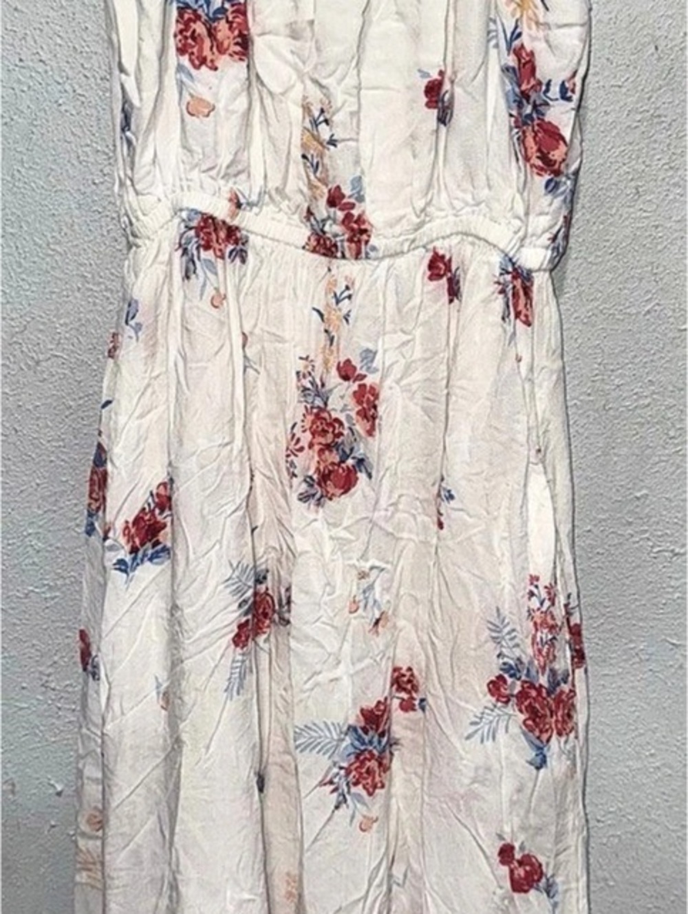 free people Floral Jumpsuit in White & Red Size XS Like New - Picture 2 of 3